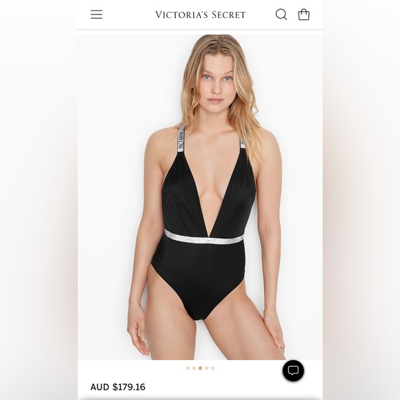 NWOT—VS Shine Strap Plunge Swimsuit/bodysuit. Bling! Perfect w/jeans - Picture 4 of 6